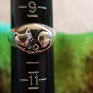 Sterling Silver Cat Ring Size 10